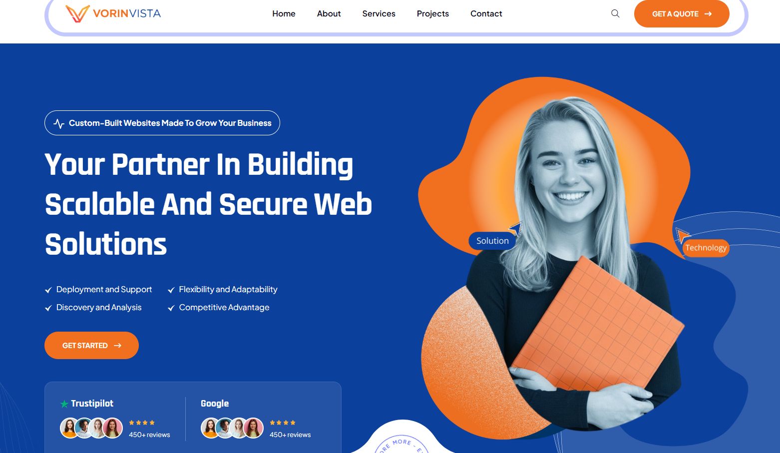 VorinVista website builder preview