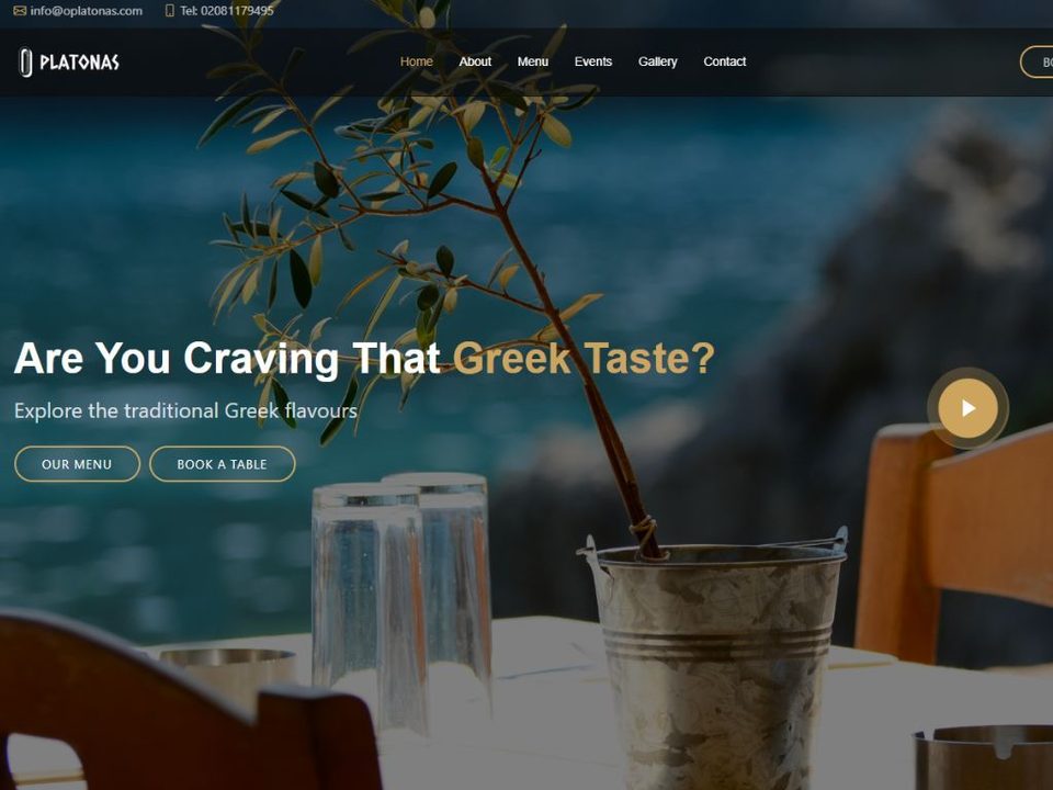 O Platonas Greek Taverna website project by VorinVista