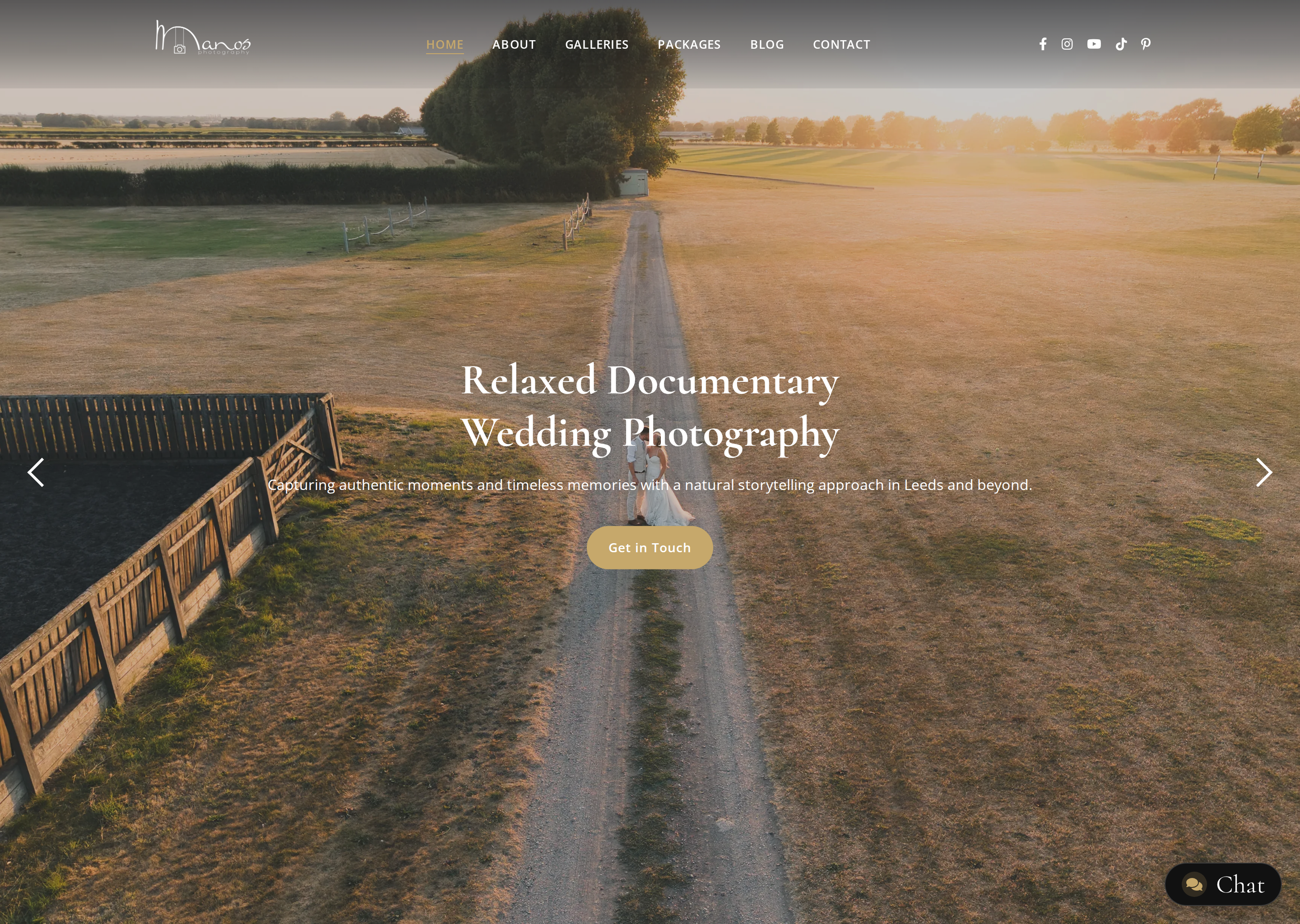 Manos Photography Wedding Portfolio Website