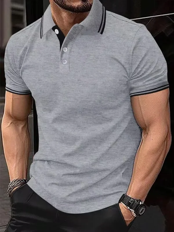 2024 New Solid Color Lapel POLO Shirt Summer Fashion Breathable Men and Women Short-Sleeved T-shirt Cause Top Men's Clothing